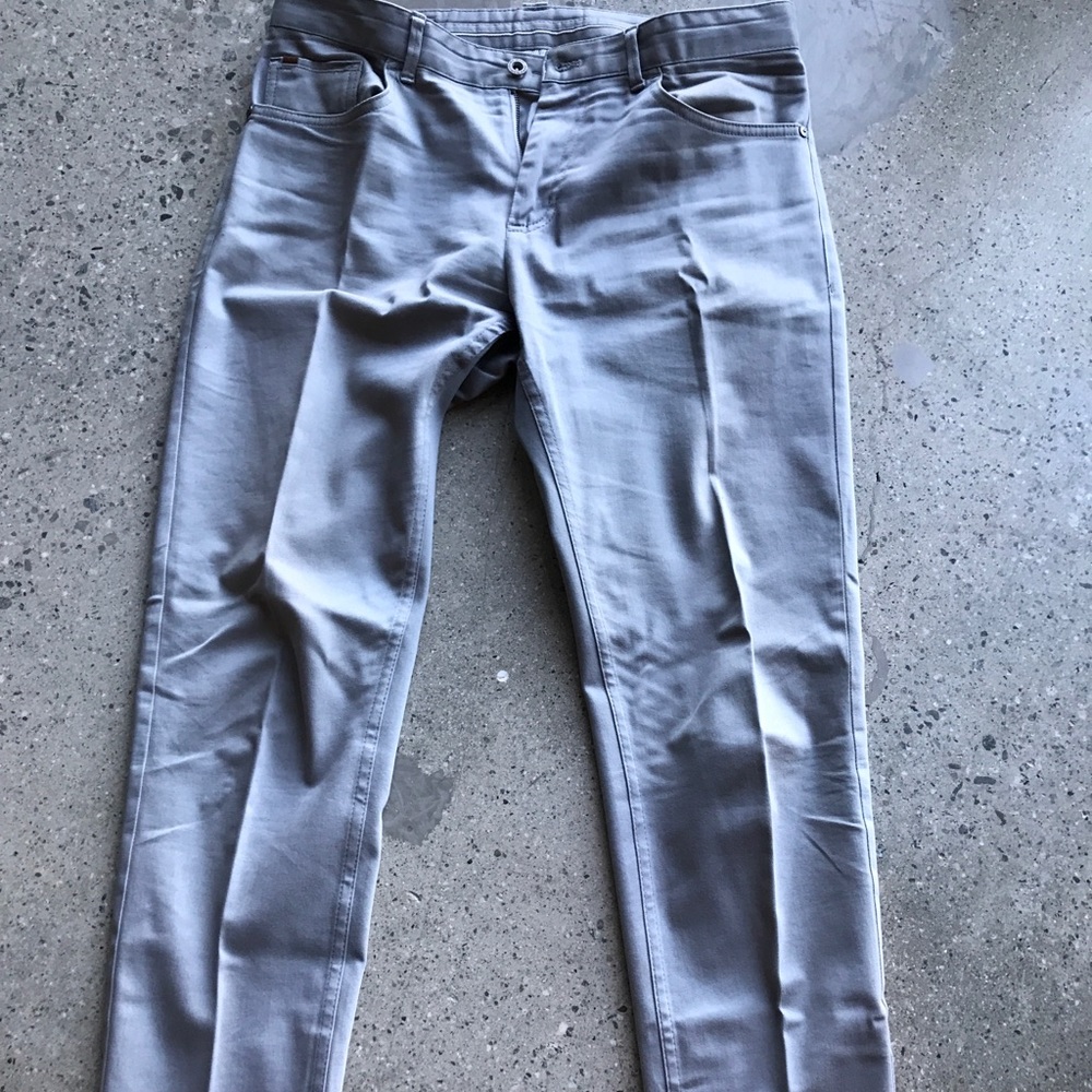 Grey slim fit slacks by Zara men